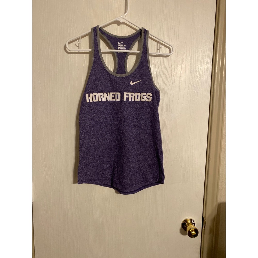 Nike TCU Horned Frogs Tank Top Womens S Purple Heather Racerback Athletic 0481